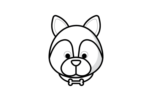 Cute Dog Face Illustration