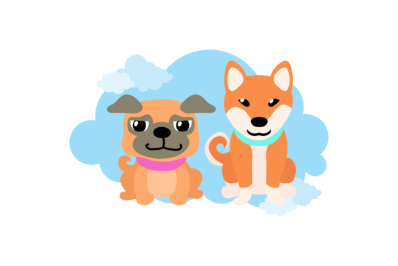 Dog Cute Icons Cloud