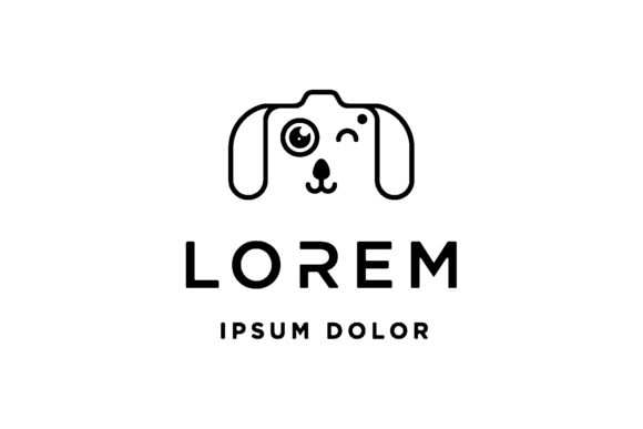 Dog Paw Camera Logo Template Vector
