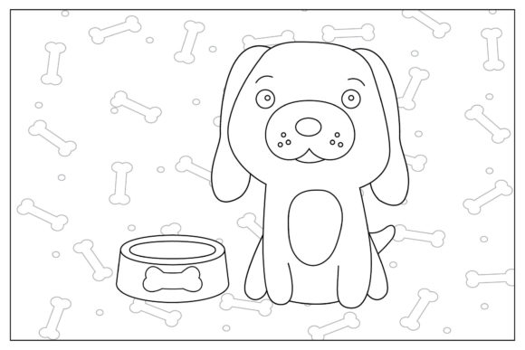 Dog with a Place to Eat Coloring Pages