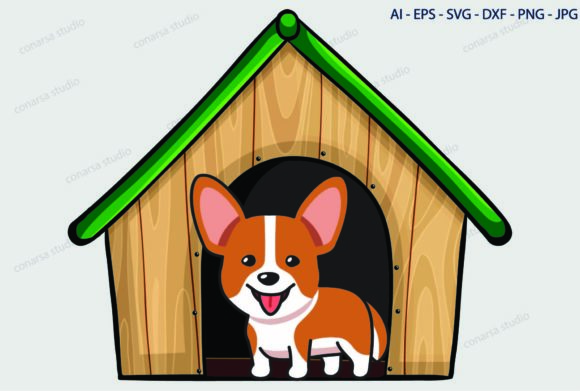 Dog with House Illustration 1