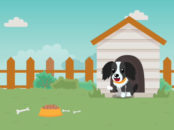 Illustration a Dog Guarding His House-04