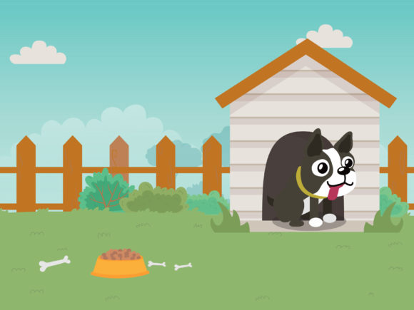 Illustration a Dog Guarding His House-08