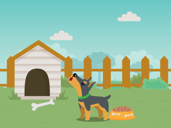Illustration of a Dog and Its Food-04