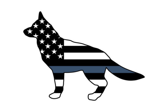 K9 Police Dog American Flag Blue Line