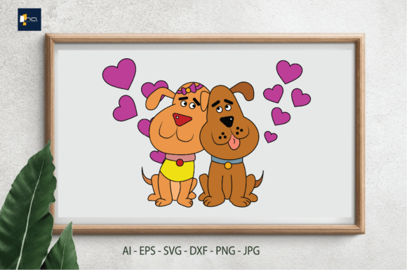 Valentine Dog Couple Love